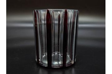 昭和初期　切子　色被せガラス　赤　空間に品格をもたらす水差し&グラスセット(コップ、冠水瓶、ピッチャー、硝子、和ガラス)(R-082891)