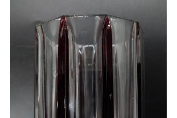 昭和初期　切子　色被せガラス　赤　空間に品格をもたらす水差し&グラスセット(コップ、冠水瓶、ピッチャー、硝子、和ガラス)(R-082891)