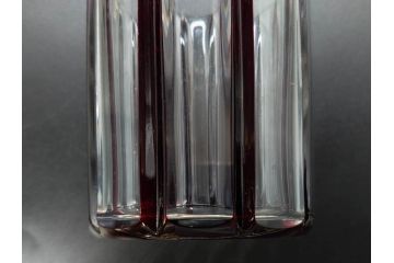 昭和初期　切子　色被せガラス　赤　空間に品格をもたらす水差し&グラスセット(コップ、冠水瓶、ピッチャー、硝子、和ガラス)(R-082891)