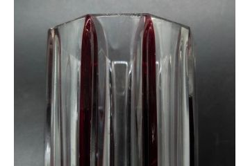 昭和初期　切子　色被せガラス　赤　空間に品格をもたらす水差し&グラスセット(コップ、冠水瓶、ピッチャー、硝子、和ガラス)(R-082891)