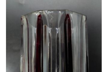 昭和初期　切子　色被せガラス　赤　空間に品格をもたらす水差し&グラスセット(コップ、冠水瓶、ピッチャー、硝子、和ガラス)(R-082891)