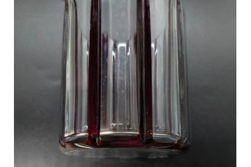 昭和初期　切子　色被せガラス　赤　空間に品格をもたらす水差し&グラスセット(コップ、冠水瓶、ピッチャー、硝子、和ガラス)(R-082891)