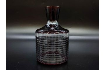 昭和初期　切子　色被せガラス　赤　空間に品格をもたらす水差し&グラスセット(コップ、冠水瓶、ピッチャー、硝子、和ガラス)(R-082892)
