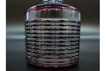 昭和初期　切子　色被せガラス　赤　空間に品格をもたらす水差し&グラスセット(コップ、冠水瓶、ピッチャー、硝子、和ガラス)(R-082892)