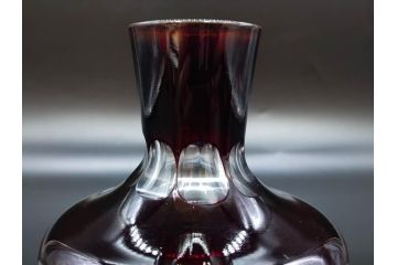 昭和初期　切子　色被せガラス　赤　空間に品格をもたらす水差し&グラスセット(コップ、冠水瓶、ピッチャー、硝子、和ガラス)(R-082892)