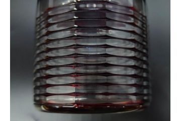昭和初期　切子　色被せガラス　赤　空間に品格をもたらす水差し&グラスセット(コップ、冠水瓶、ピッチャー、硝子、和ガラス)(R-082892)