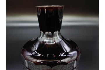 昭和初期　切子　色被せガラス　赤　空間に品格をもたらす水差し&グラスセット(コップ、冠水瓶、ピッチャー、硝子、和ガラス)(R-082892)