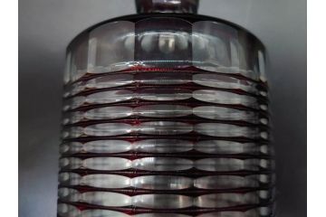 昭和初期　切子　色被せガラス　赤　空間に品格をもたらす水差し&グラスセット(コップ、冠水瓶、ピッチャー、硝子、和ガラス)(R-082892)