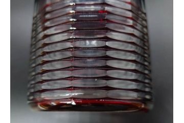 昭和初期　切子　色被せガラス　赤　空間に品格をもたらす水差し&グラスセット(コップ、冠水瓶、ピッチャー、硝子、和ガラス)(R-082892)