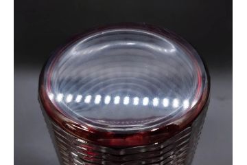 昭和初期　切子　色被せガラス　赤　空間に品格をもたらす水差し&グラスセット(コップ、冠水瓶、ピッチャー、硝子、和ガラス)(R-082892)