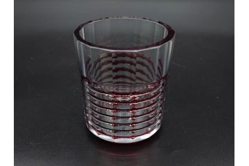 昭和初期　切子　色被せガラス　赤　空間に品格をもたらす水差し&グラスセット(コップ、冠水瓶、ピッチャー、硝子、和ガラス)(R-082892)