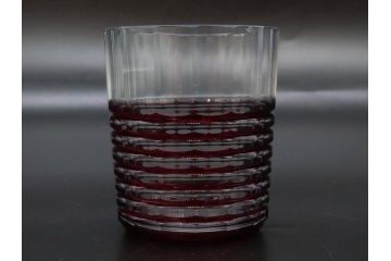 昭和初期　切子　色被せガラス　赤　空間に品格をもたらす水差し&グラスセット(コップ、冠水瓶、ピッチャー、硝子、和ガラス)(R-082892)