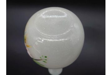 昭和初期　乳白　ガラス　レトロな可愛らしさが魅力の雛徳利3点セット(ひな祭り、雛道具、花、硝子、ガラス)(R-082893)