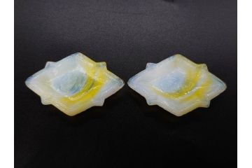 昭和初期　ガラス　マーブル　緻密な造りに目を奪われるミニチュア食器46点セット(コップ、皿、ペロペロ、ままごと、コンポート、カップ、硝子)(R-082894)