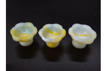 昭和初期　ガラス　マーブル　緻密な造りに目を奪われるミニチュア食器46点セット(コップ、皿、ペロペロ、ままごと、コンポート、カップ、硝子)(R-082894)