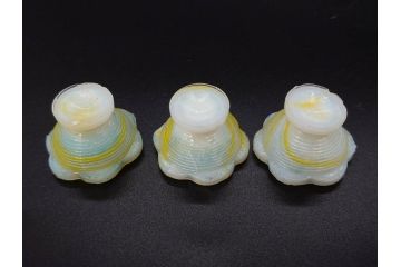 昭和初期　ガラス　マーブル　緻密な造りに目を奪われるミニチュア食器46点セット(コップ、皿、ペロペロ、ままごと、コンポート、カップ、硝子)(R-082894)