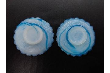 昭和初期　ガラス　マーブル　緻密な造りに目を奪われるミニチュア食器46点セット(コップ、皿、ペロペロ、ままごと、コンポート、カップ、硝子)(R-082894)