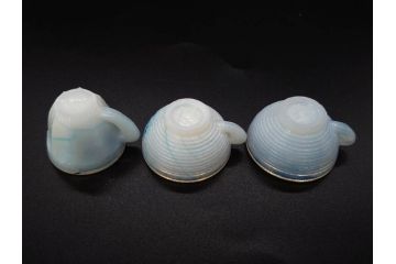 昭和初期　ガラス　マーブル　緻密な造りに目を奪われるミニチュア食器46点セット(コップ、皿、ペロペロ、ままごと、コンポート、カップ、硝子)(R-082894)