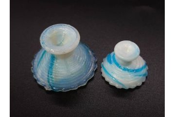 昭和初期　ガラス　マーブル　緻密な造りに目を奪われるミニチュア食器46点セット(コップ、皿、ペロペロ、ままごと、コンポート、カップ、硝子)(R-082894)