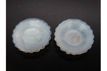昭和初期　ガラス　マーブル　緻密な造りに目を奪われるミニチュア食器46点セット(コップ、皿、ペロペロ、ままごと、コンポート、カップ、硝子)(R-082894)