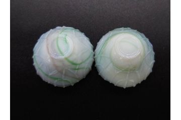 昭和初期　ガラス　マーブル　緻密な造りに目を奪われるミニチュア食器46点セット(コップ、皿、ペロペロ、ままごと、コンポート、カップ、硝子)(R-082894)