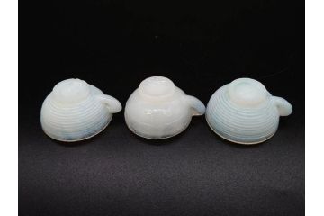 昭和初期　ガラス　マーブル　緻密な造りに目を奪われるミニチュア食器46点セット(コップ、皿、ペロペロ、ままごと、コンポート、カップ、硝子)(R-082894)