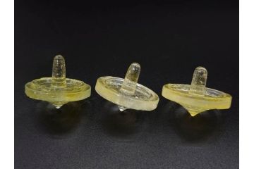 昭和初期　独楽　ガラス　懐かしさが溢れるミニチュアこま21点セット(花型、おもちゃ、玩具、サイコロ、硝子)(R-082895)