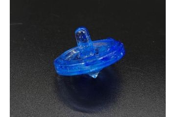 昭和初期　独楽　ガラス　懐かしさが溢れるミニチュアこま21点セット(花型、おもちゃ、玩具、サイコロ、硝子)(R-082895)