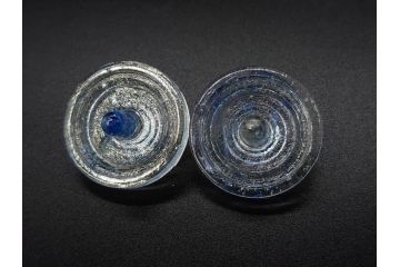 昭和初期　独楽　ガラス　懐かしさが溢れるミニチュアこま21点セット(花型、おもちゃ、玩具、サイコロ、硝子)(R-082895)