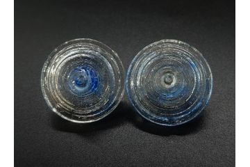昭和初期　独楽　ガラス　懐かしさが溢れるミニチュアこま21点セット(花型、おもちゃ、玩具、サイコロ、硝子)(R-082895)
