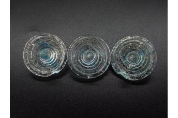 昭和初期　独楽　ガラス　懐かしさが溢れるミニチュアこま21点セット(花型、おもちゃ、玩具、サイコロ、硝子)(R-082895)
