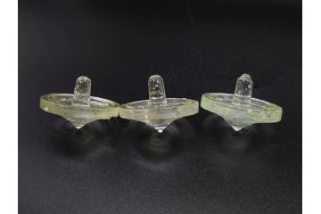 昭和初期　独楽　ガラス　懐かしさが溢れるミニチュアこま21点セット(花型、おもちゃ、玩具、サイコロ、硝子)(R-082895)