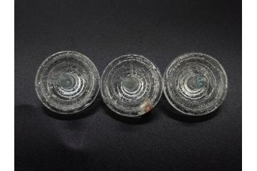 昭和初期　独楽　ガラス　懐かしさが溢れるミニチュアこま21点セット(花型、おもちゃ、玩具、サイコロ、硝子)(R-082895)