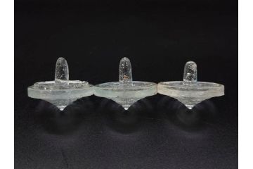 昭和初期　独楽　ガラス　懐かしさが溢れるミニチュアこま21点セット(花型、おもちゃ、玩具、サイコロ、硝子)(R-082895)