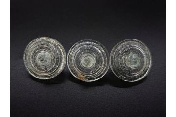 昭和初期　独楽　ガラス　懐かしさが溢れるミニチュアこま21点セット(花型、おもちゃ、玩具、サイコロ、硝子)(R-082895)