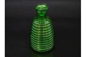 当時物　醤油差し　プレスガラス　時代を重ねた趣あるガラス瓶5点セット(オリンピック、五輪、醤油瓶、しょうゆ差し、調味料入れ、ソース、硝子、和ガラス)(R-082896)