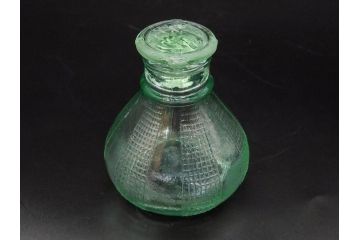 当時物　醤油差し　プレスガラス　時代を重ねた趣あるガラス瓶5点セット(オリンピック、五輪、醤油瓶、しょうゆ差し、調味料入れ、ソース、硝子、和ガラス)(R-082896)
