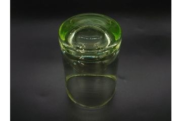 大正〜昭和初期　ウランガラス　美しい色合いが魅力のコップ4客セット(グラス、花模様、硝子、和ガラス)(R-082898)