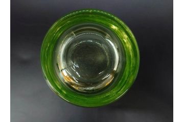 大正〜昭和初期　ウランガラス　美しい色合いが魅力のコップ4客セット(グラス、花模様、硝子、和ガラス)(R-082898)