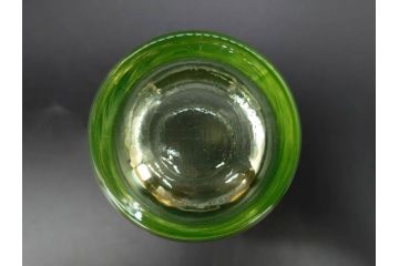 大正〜昭和初期　ウランガラス　美しい色合いが魅力のコップ4客セット(グラス、花模様、硝子、和ガラス)(R-082898)