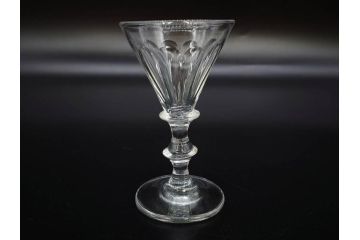 大正〜昭和初期　ガラス　切子　上品な佇まいのグラス10客セット(花、リキュール、ショット、酒器、酒杯、硝子、和ガラス)(R-082899)