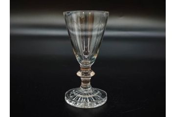 大正〜昭和初期　ガラス　切子　上品な佇まいのグラス10客セット(花、リキュール、ショット、酒器、酒杯、硝子、和ガラス)(R-082899)
