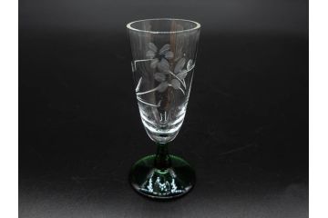 大正〜昭和初期　ガラス　切子　上品な佇まいのグラス10客セット(花、リキュール、ショット、酒器、酒杯、硝子、和ガラス)(R-082899)