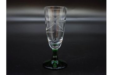 大正〜昭和初期　ガラス　切子　上品な佇まいのグラス10客セット(花、リキュール、ショット、酒器、酒杯、硝子、和ガラス)(R-082899)