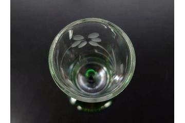 大正〜昭和初期　ガラス　切子　上品な佇まいのグラス10客セット(花、リキュール、ショット、酒器、酒杯、硝子、和ガラス)(R-082899)