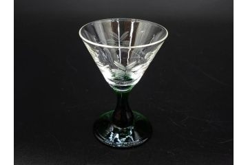 大正〜昭和初期　ガラス　切子　上品な佇まいのグラス10客セット(花、リキュール、ショット、酒器、酒杯、硝子、和ガラス)(R-082899)