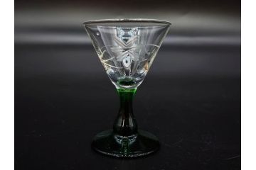 大正〜昭和初期　ガラス　切子　上品な佇まいのグラス10客セット(花、リキュール、ショット、酒器、酒杯、硝子、和ガラス)(R-082899)