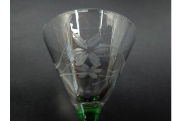 大正〜昭和初期　ガラス　切子　上品な佇まいのグラス10客セット(花、リキュール、ショット、酒器、酒杯、硝子、和ガラス)(R-082899)