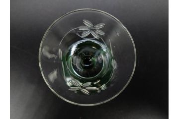 大正〜昭和初期　ガラス　切子　上品な佇まいのグラス10客セット(花、リキュール、ショット、酒器、酒杯、硝子、和ガラス)(R-082899)