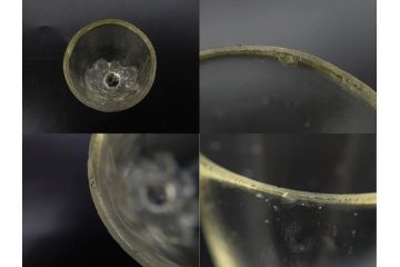 大正〜昭和初期　ガラス　切子　上品な佇まいのグラス10客セット(花、リキュール、ショット、酒器、酒杯、硝子、和ガラス)(R-082899)